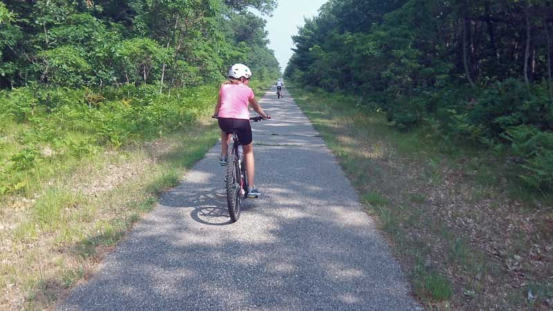 biking down the hart montague trail